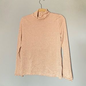 J Crew sparkly lurex loon sleeve turtleneck